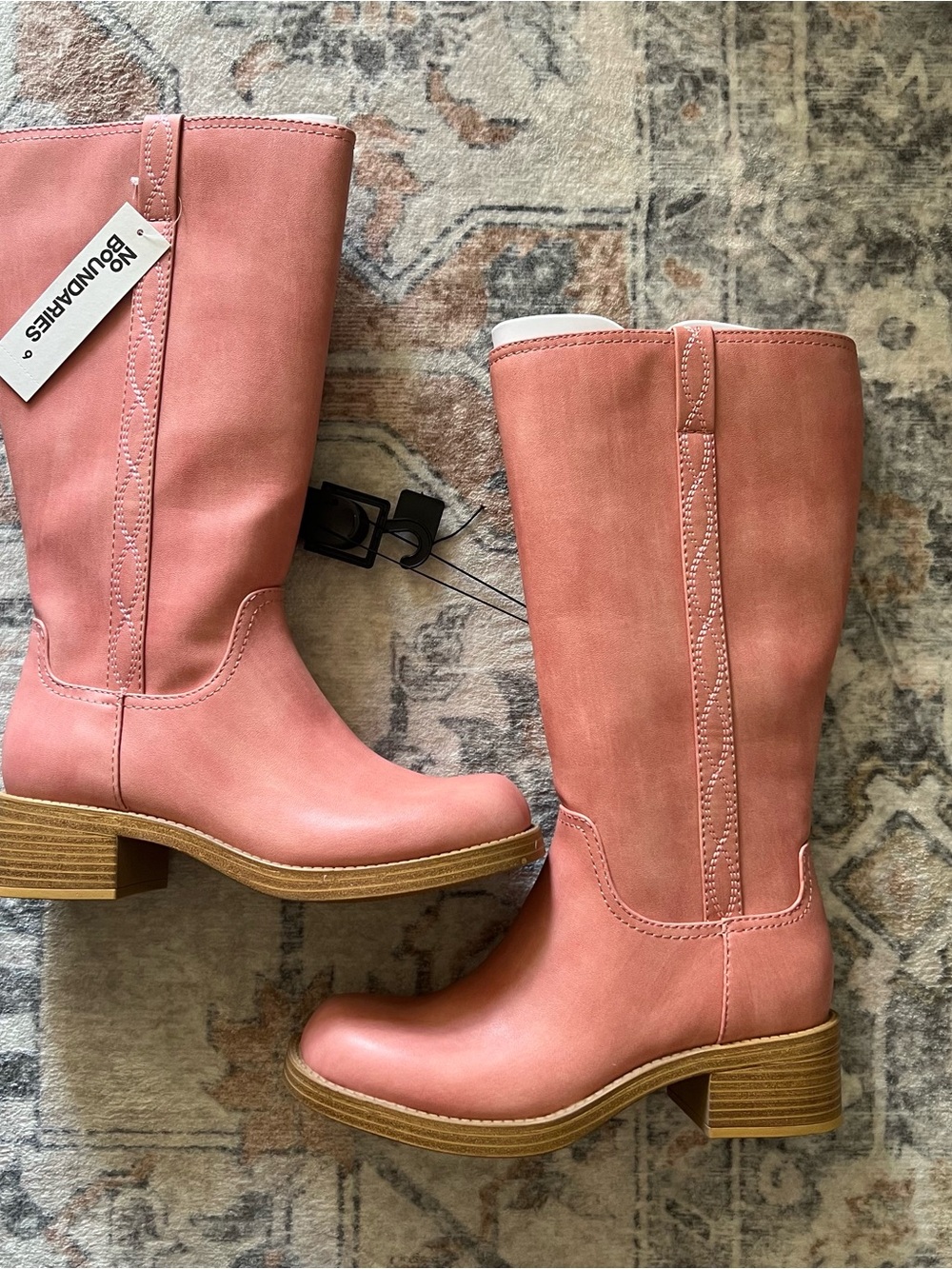 No Boundaries Pink Mid-Calf Heeled Boots
